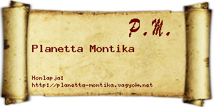 Planetta Montika névjegykártya